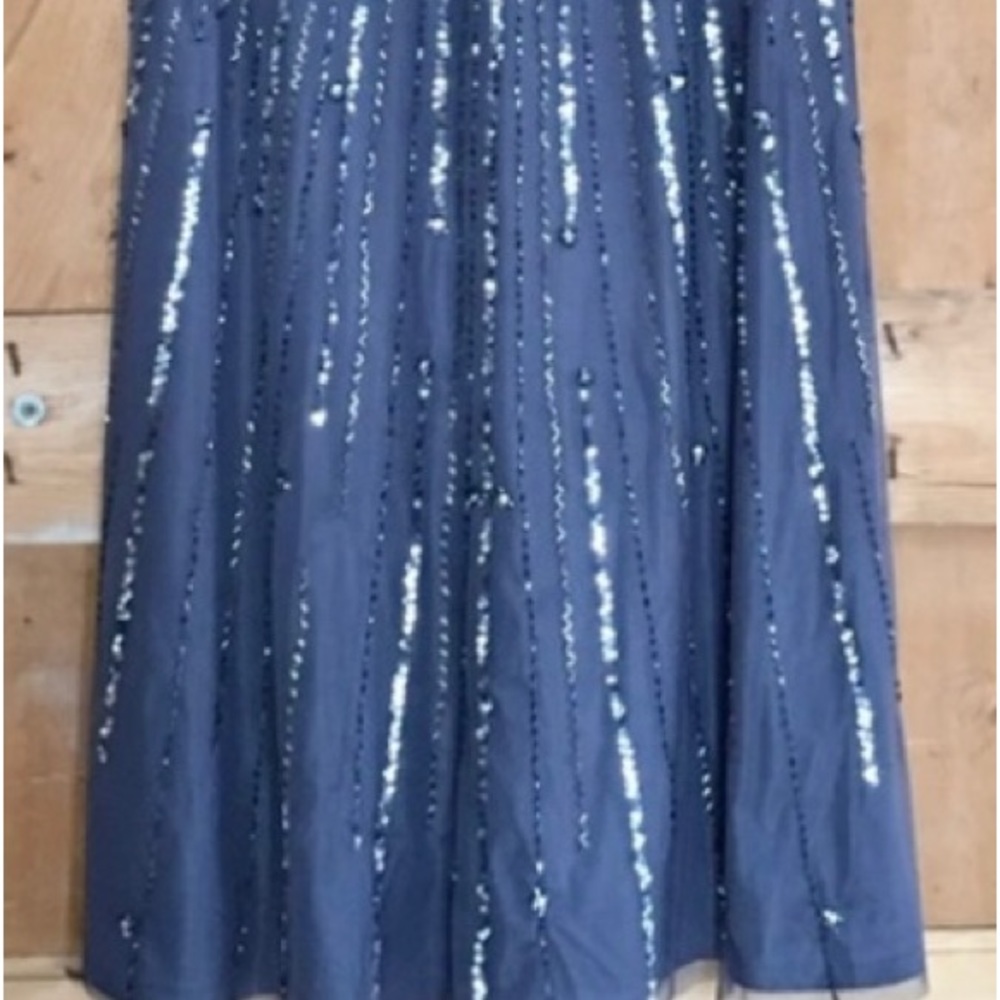 Full length beaded Navy Mother of the Bride formal - Picture 7 of 10